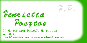 henrietta posztos business card
